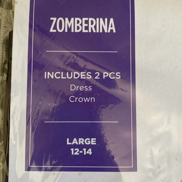 ZOMBIE BALLERINA "ZOMBERINA" 2PC BLACK HALLOWEEN COSTUME SIZE LARGE (12-14) NWT - Picture 3 of 12